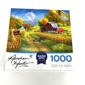 Abraham Hunter Master Artist Season to be Thankful 1000 Pce Jigsaw Puzzle Barn